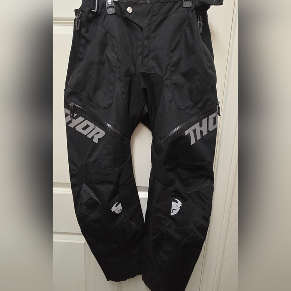 Thor Terrain Black Motorcycle Pants Men Size 32 - Picture 1 of 10